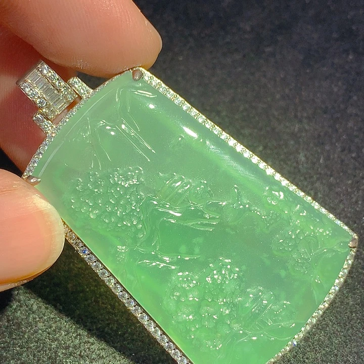 翡翠银S925镶嵌颈饰