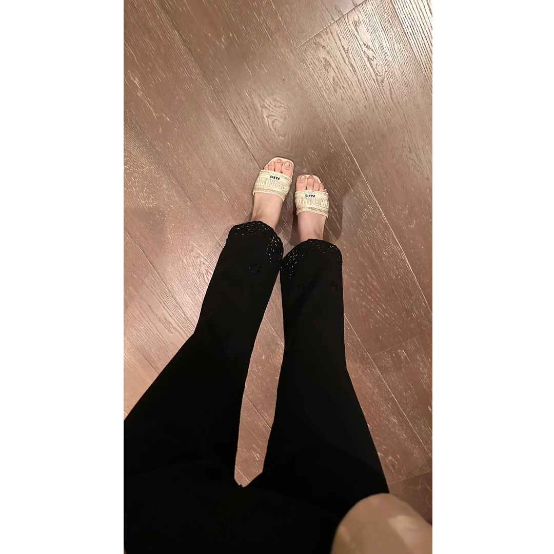W·HAHA【年度神裤】蕾丝拼接设计感高腰小脚休闲裤60965