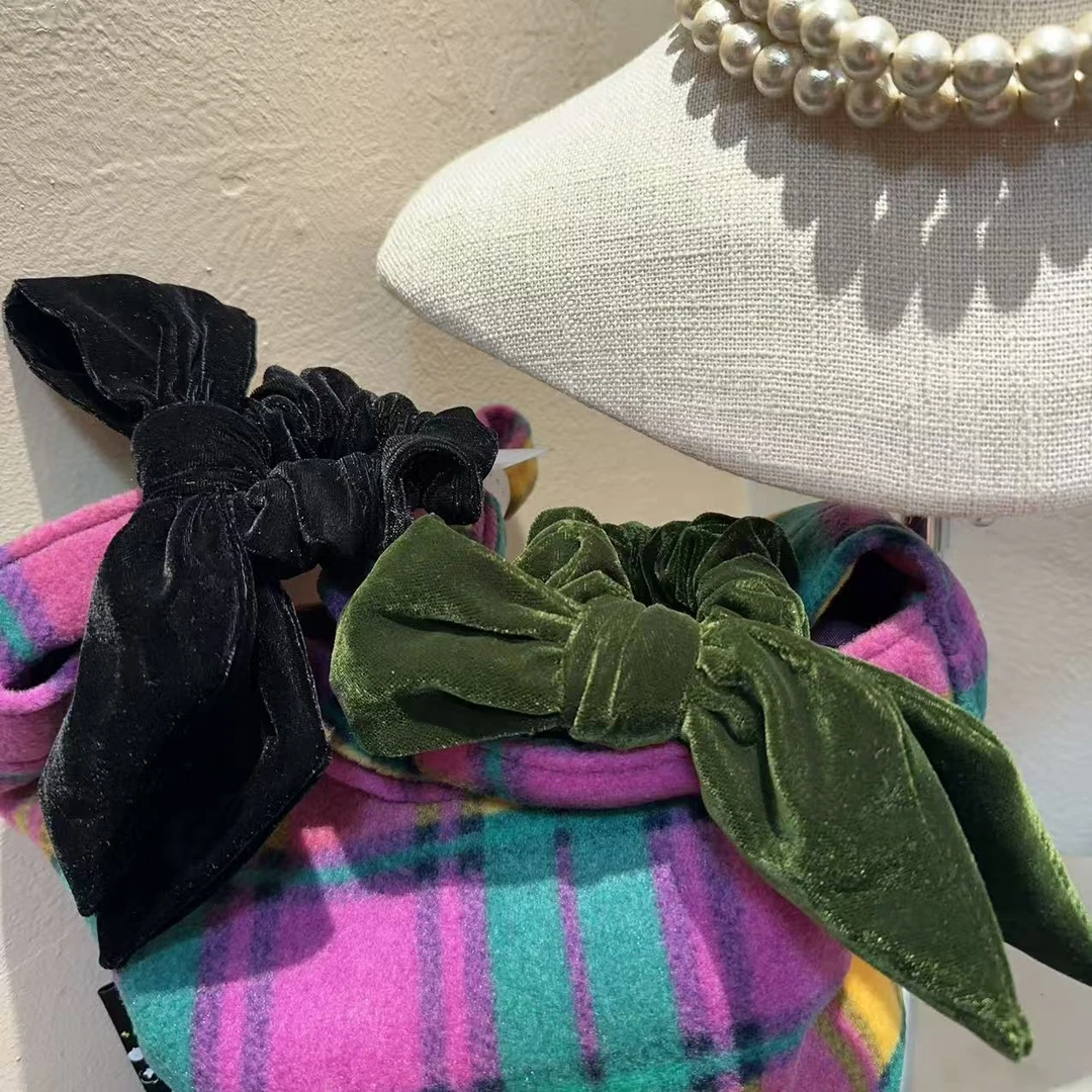 韩国丝绒蝴蝶结发圈T9501