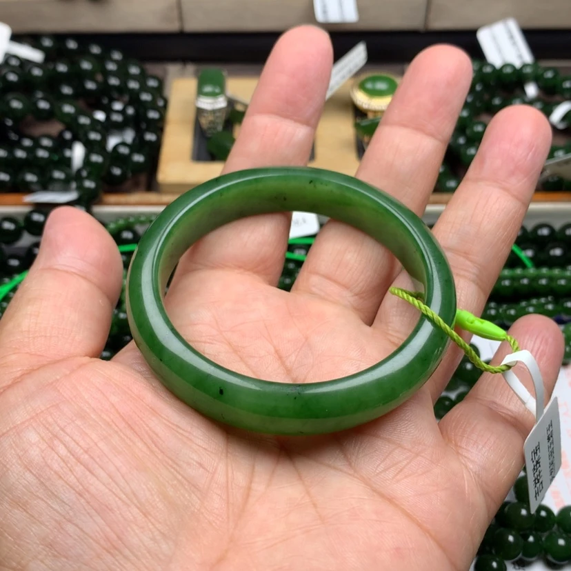 【闪购商品】未镶嵌手镯和田玉（碧玉）F****学53m m