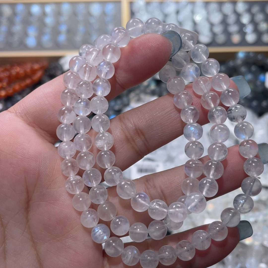 未镶嵌手链长石蓝月光手链多圈6mm+ 捡漏价