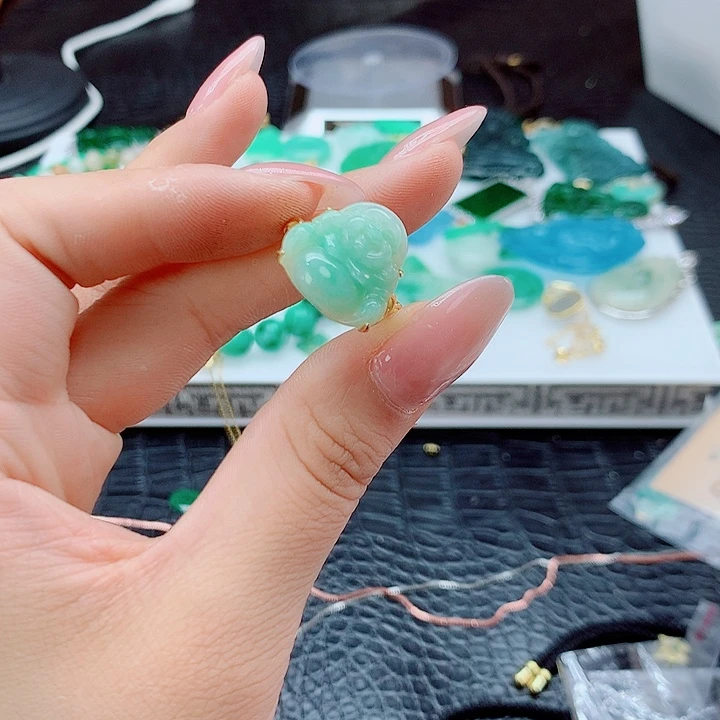 翡翠戒指银S925镶嵌，