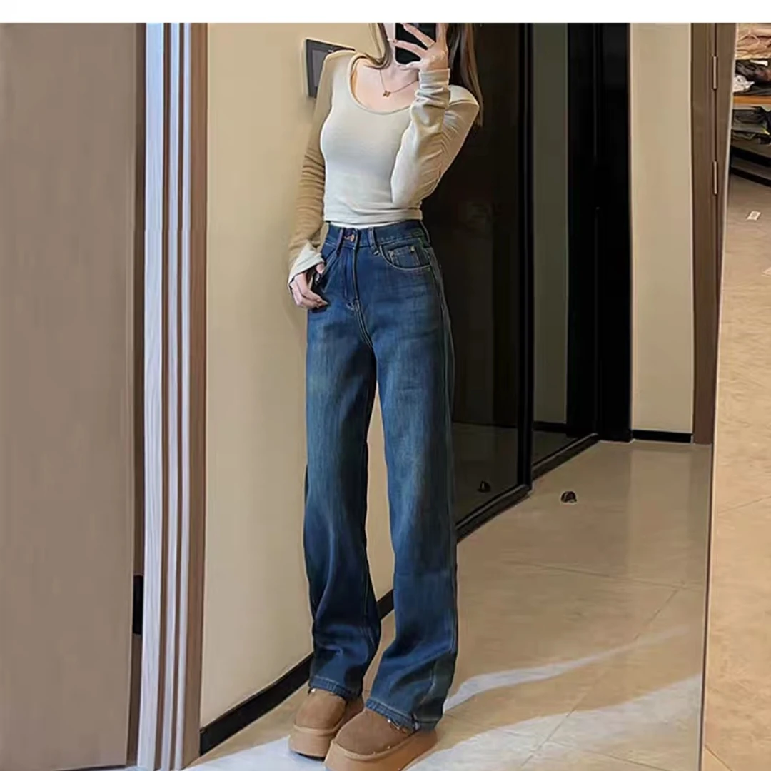 2025年新款时尚高腰高弹窄窄版直筒裤1869