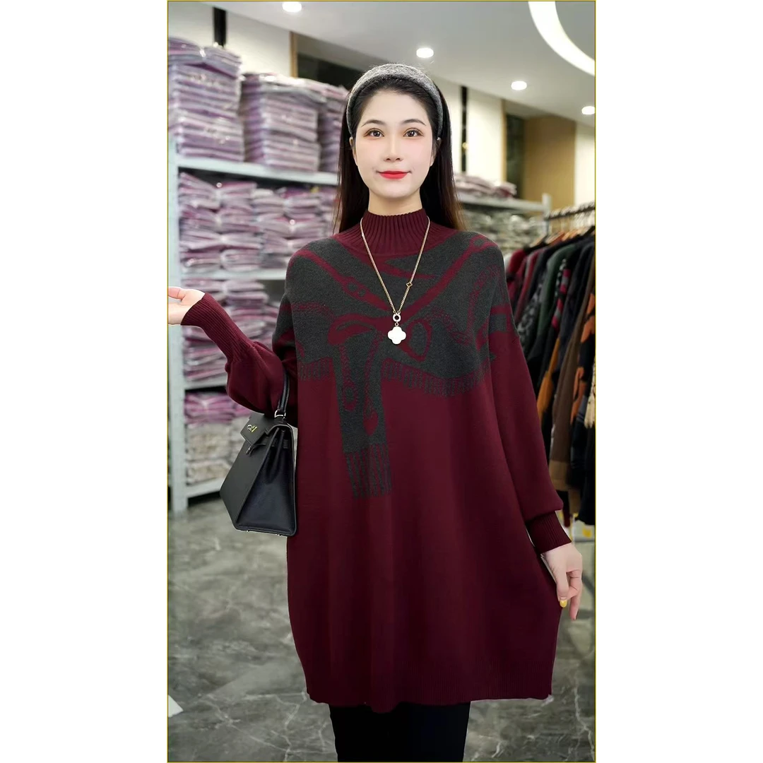 加厚保暖【羽衣红颜】秋冬时尚洋气高端大气上档次毛衣上衣-6322#