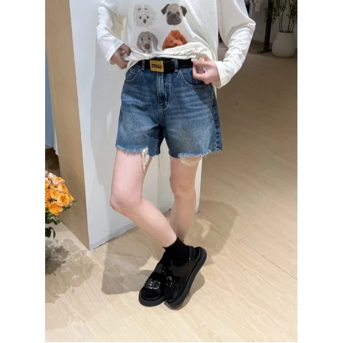 夏季新款小个子遮胯显瘦短裤女韩系休闲百搭宽松时尚设计款牛仔裤