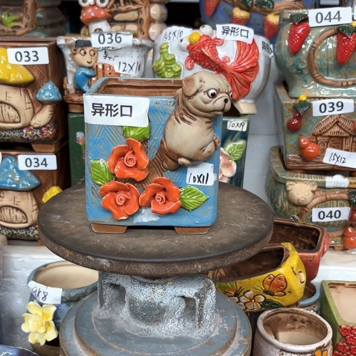 紫砂花盆粗陶材质多肉花盆