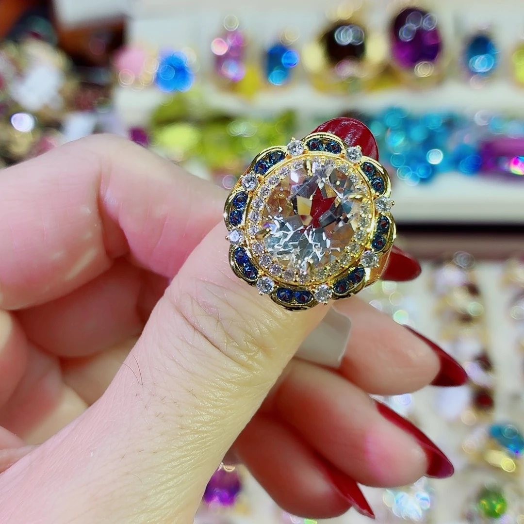 水晶银S925镶嵌戒指