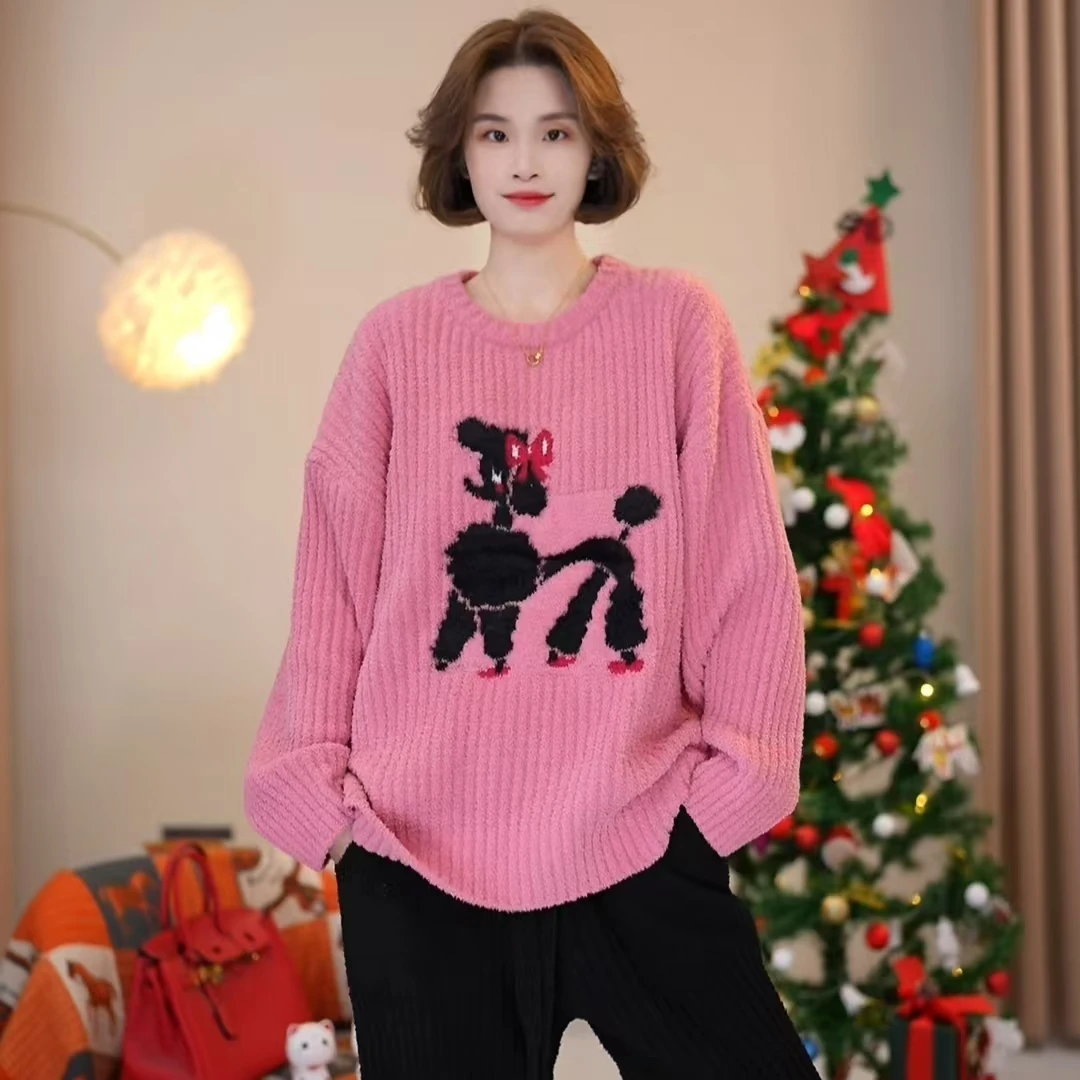 【粉贵宾～保暖半边绒】柔软舒适家居服套装可外穿