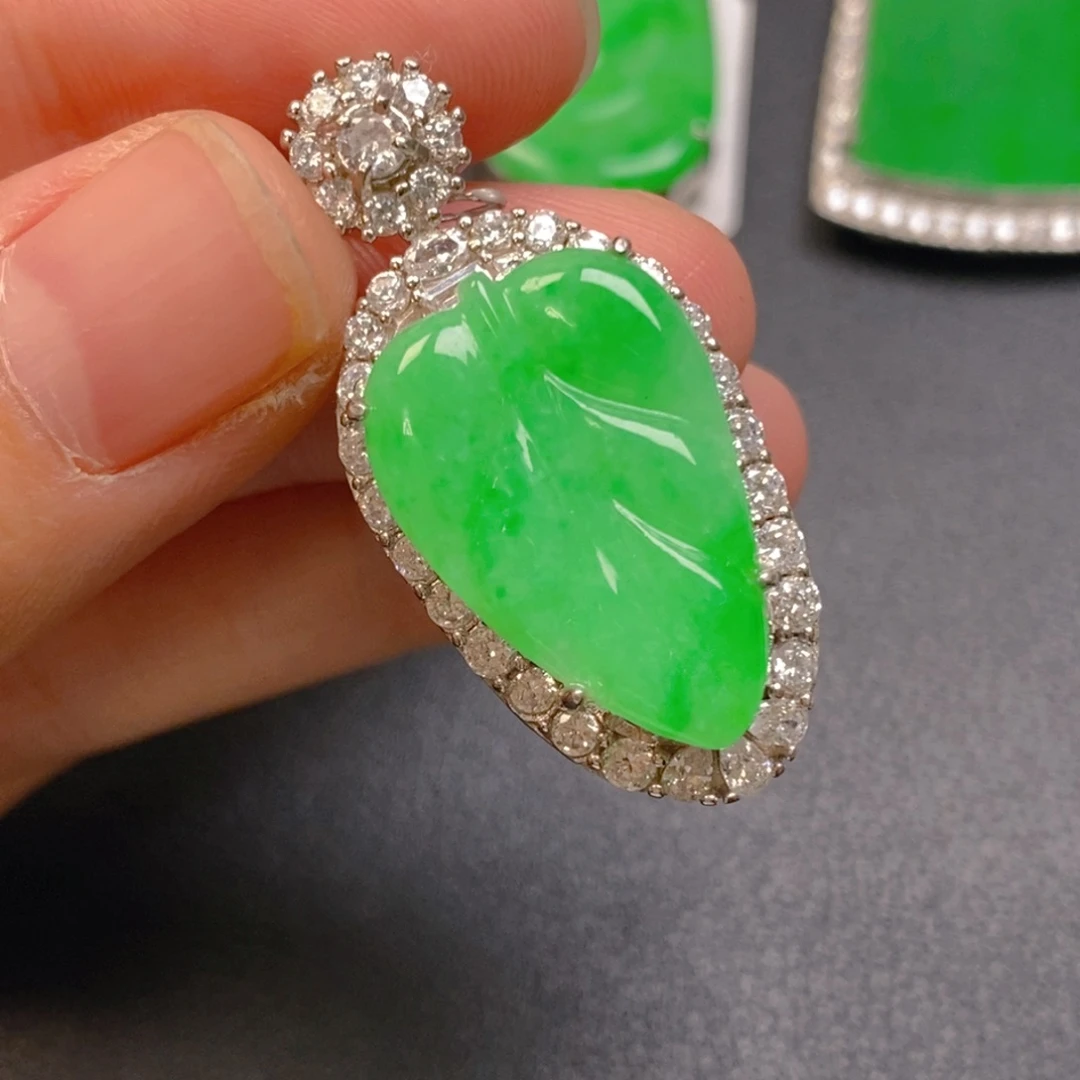 翡翠银S925镶嵌吊坠(不含链)