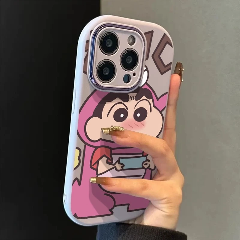 适用苹果15promax手机壳iphone16全包13防摔新款简约时尚恐龙小新