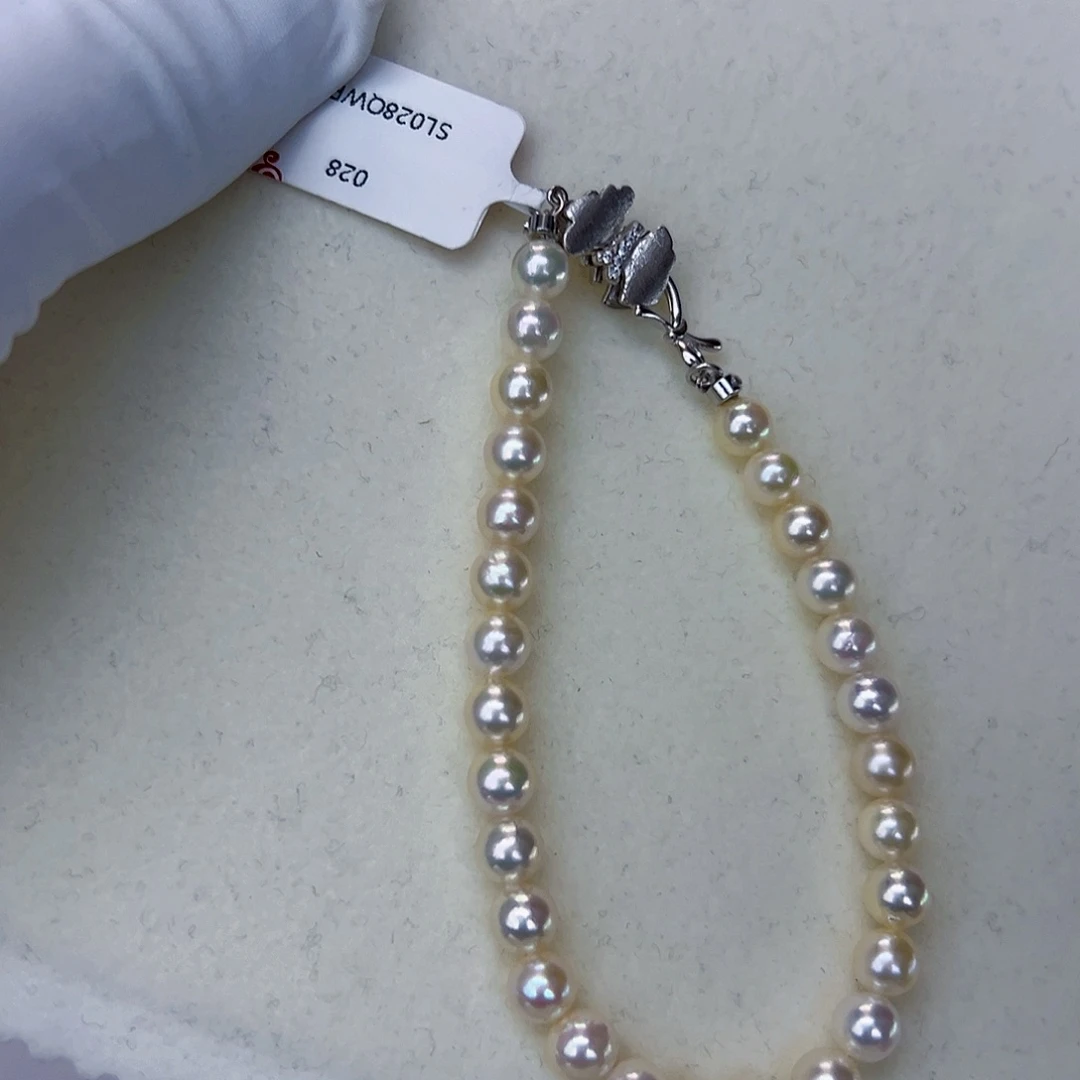 海水珍珠海水akoya设计款手链028银S925镶嵌