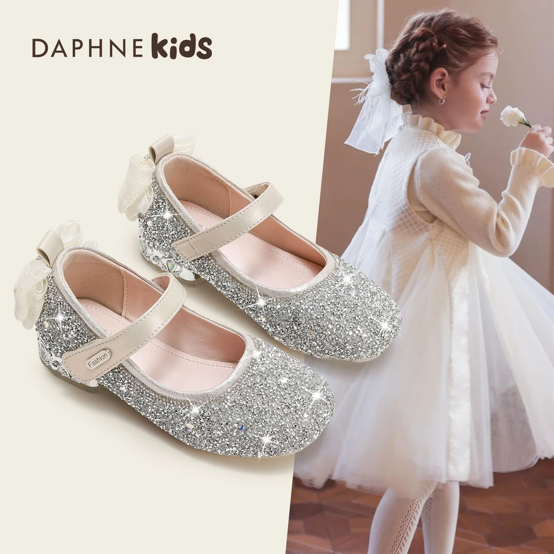 达芙妮Daphne女童公主高跟鞋2025秋季新款儿童鞋子软底女宝礼服鞋