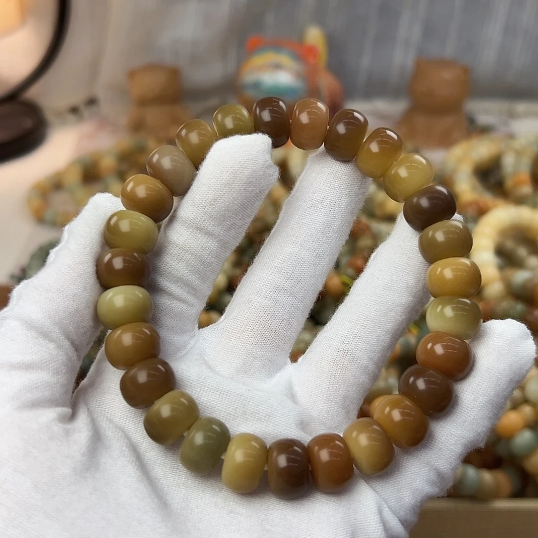 菩提根/象牙果手串13干磨天然稀有色079