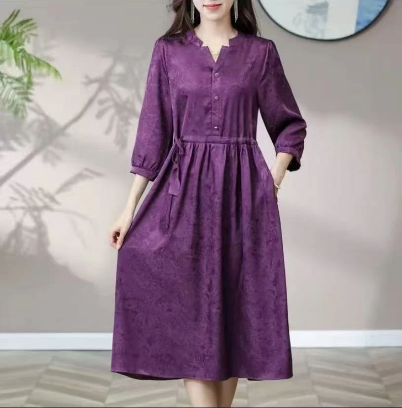 D687夏季新款时尚气质显瘦裙子女中长款宽松