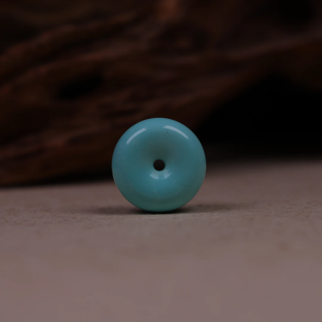 天然原矿绿松石高瓷面包圈