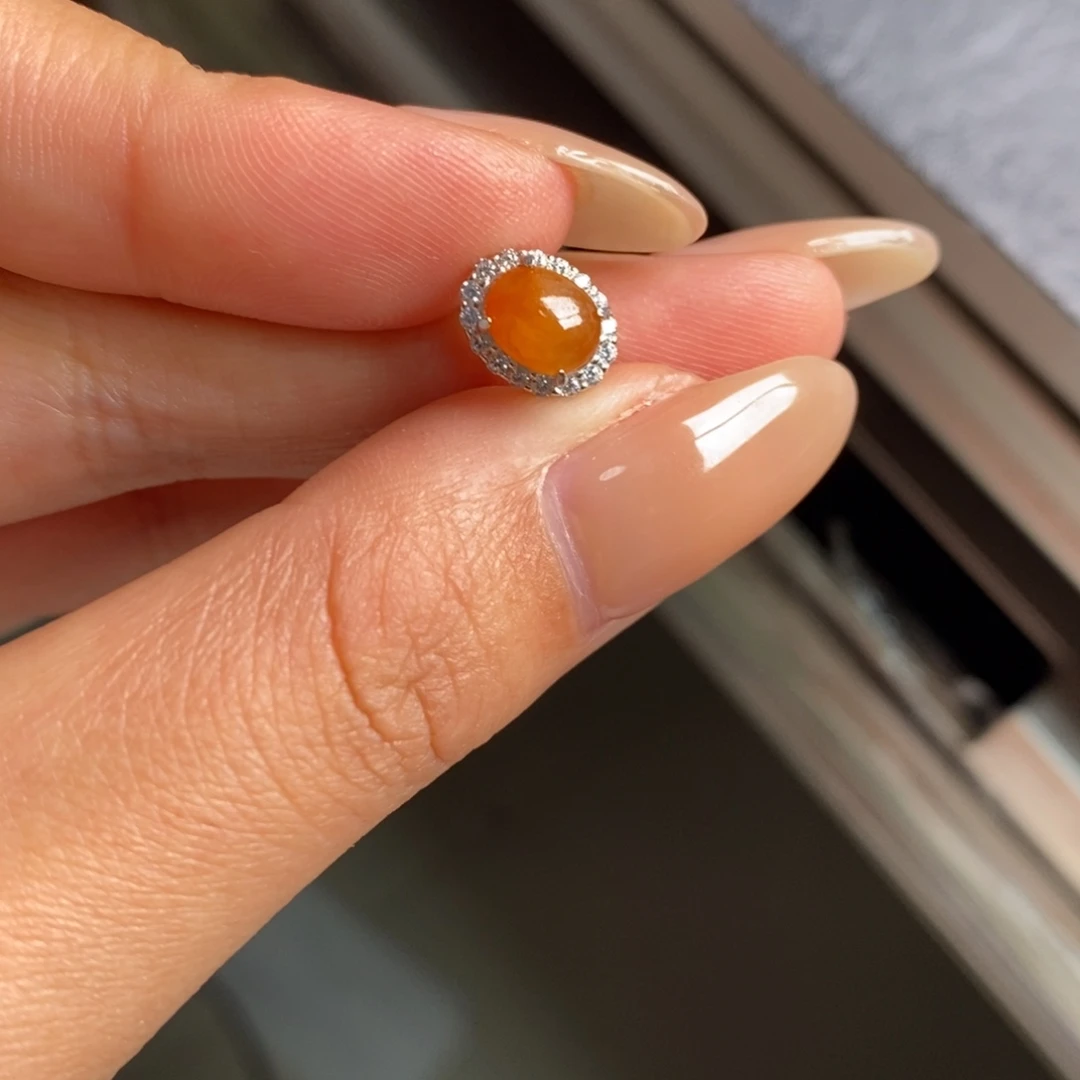 翡翠银S925镶嵌戒指天然翡翠