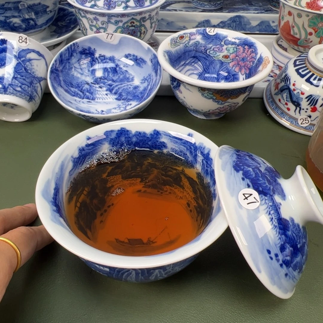 陶瓷景德镇纯手工纯手绘茶具木木47