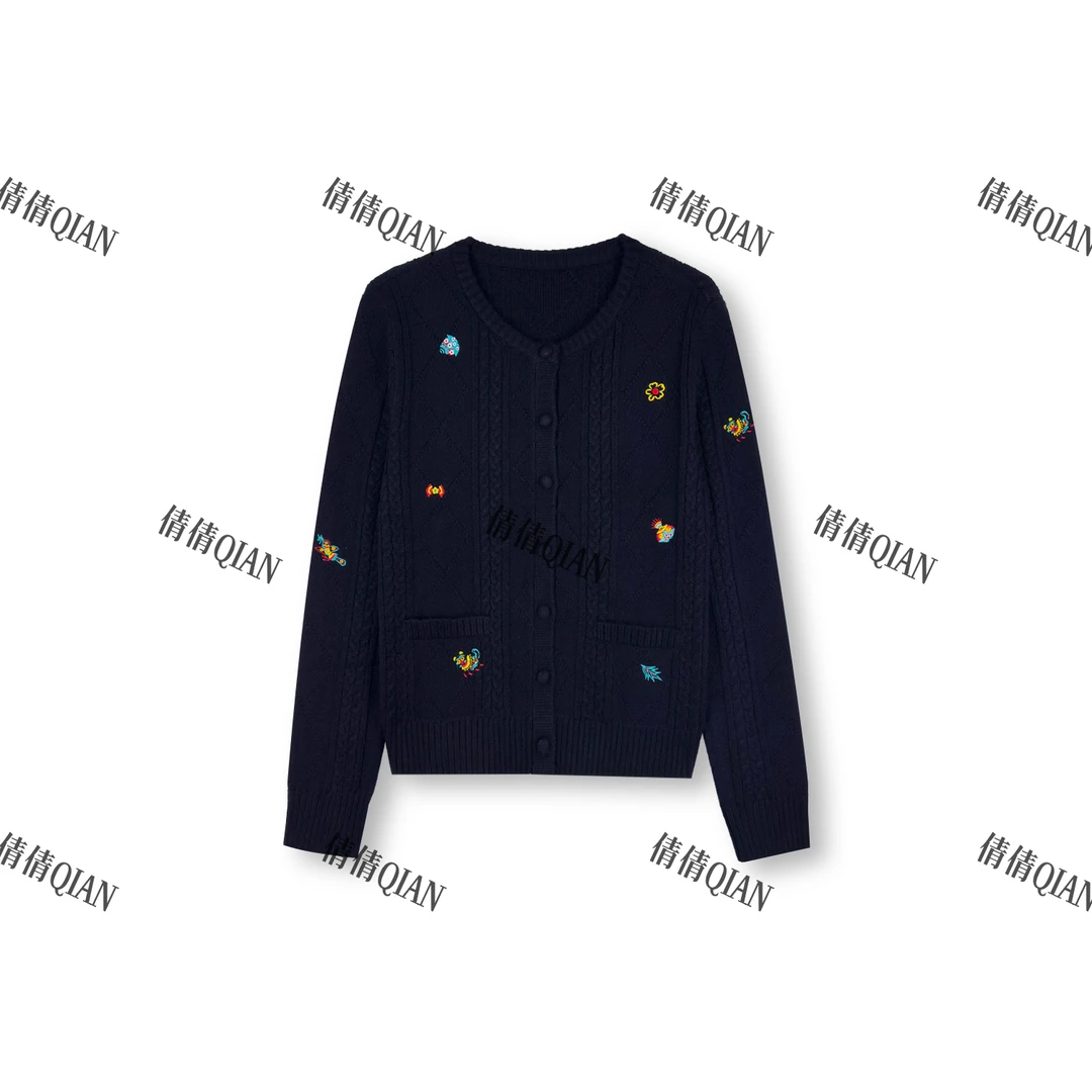 秋冬经典气质款刺绣针织衫小外搭（CY-011-132）