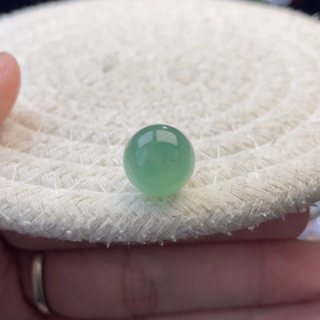 散珠翡翠特色晴水绿芝麻糊圆珠卡12.1mm