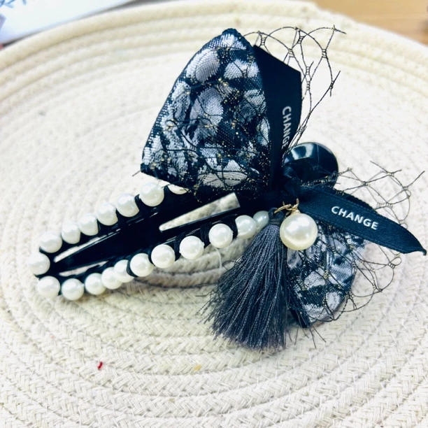 HC0059 国风黑白豹纹懒人抓夹