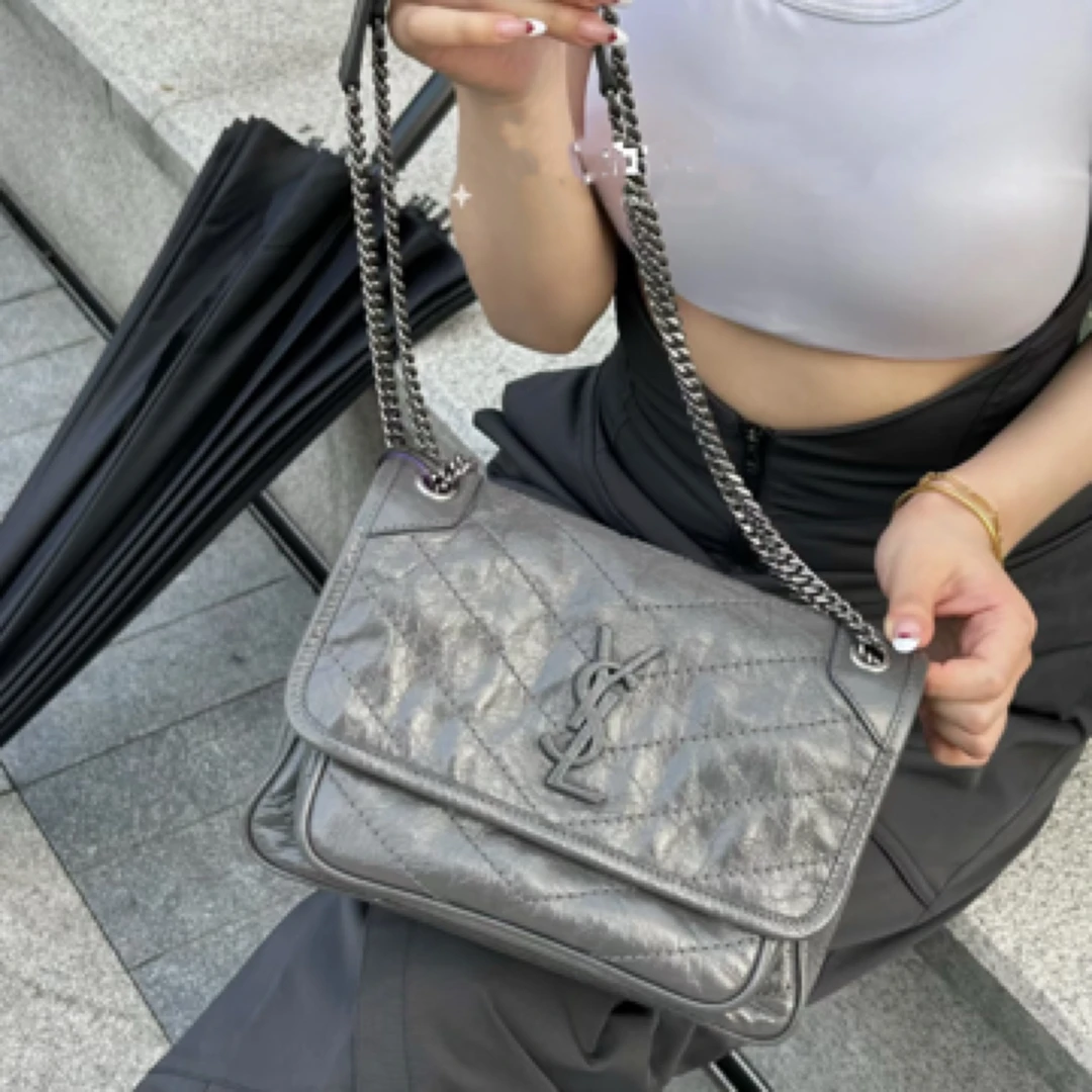 99新 YSL/圣罗兰 大象灰小号niki/全原/99新/新款有D扣