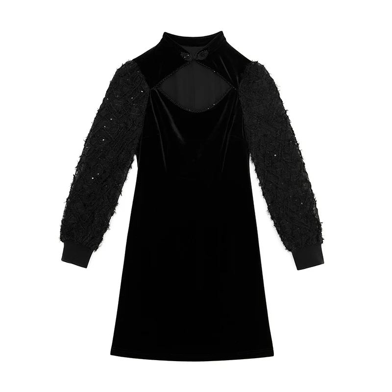 NAVST设计感旗袍小礼服C2112044LY2