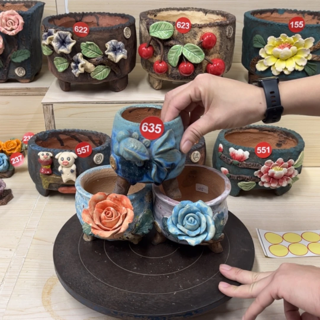 【闪购商品】紫砂花盆635福利号3个%%%%%%%