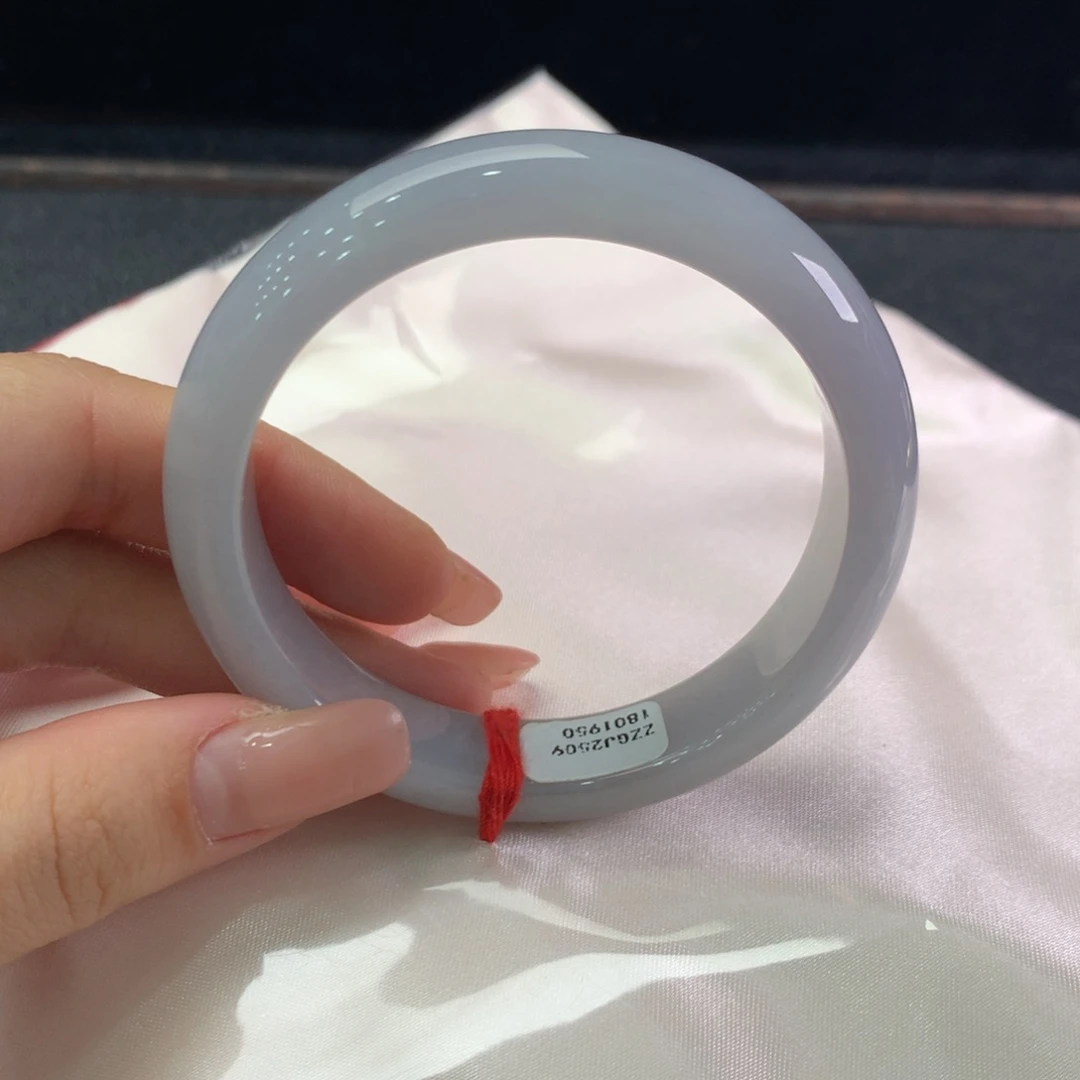 翡翠未镶嵌手镯缅甸A货翡翠 种水紫5455