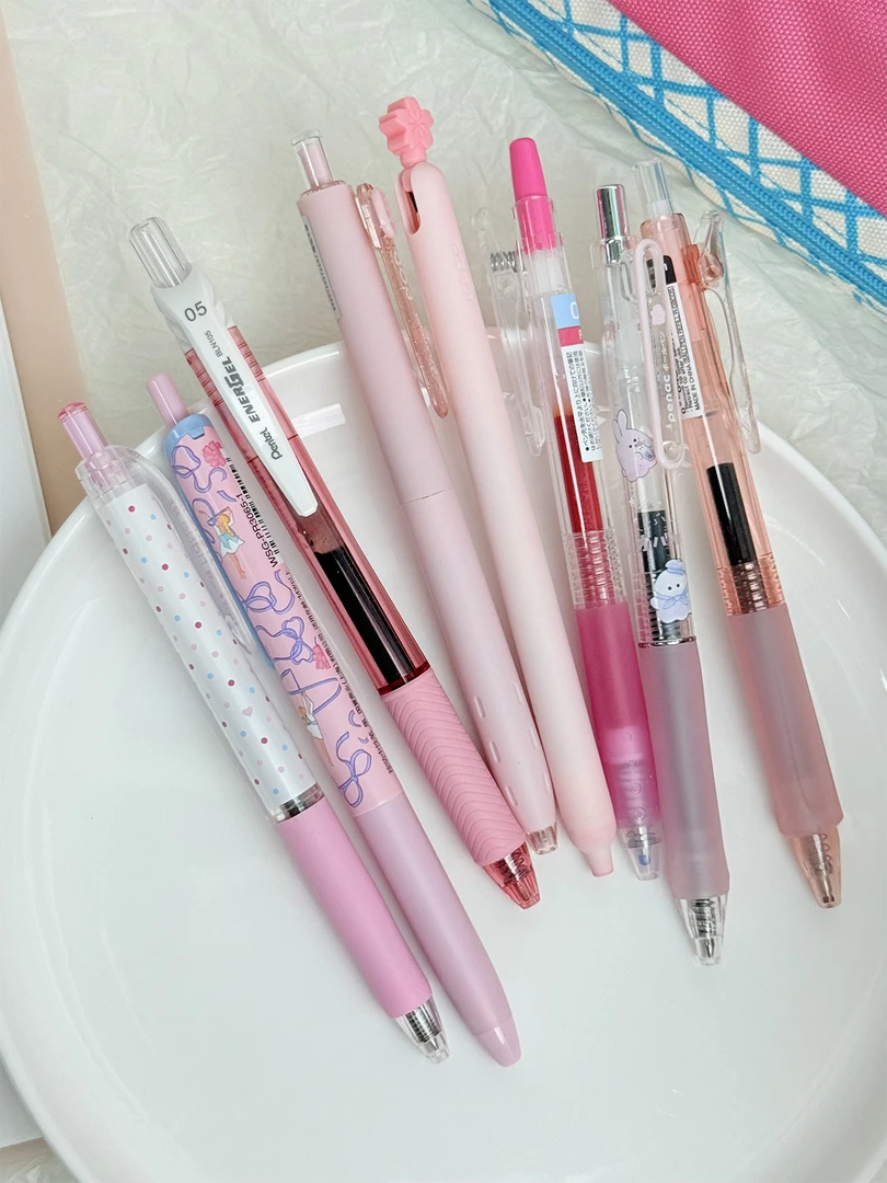 【粉嫩嫩】进口大牌0.5高颜值少女心粉色系中性笔套装8支