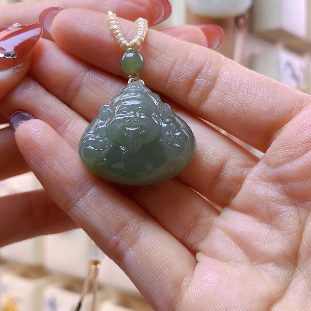 和田玉吊坠(赠链)未镶嵌泉*