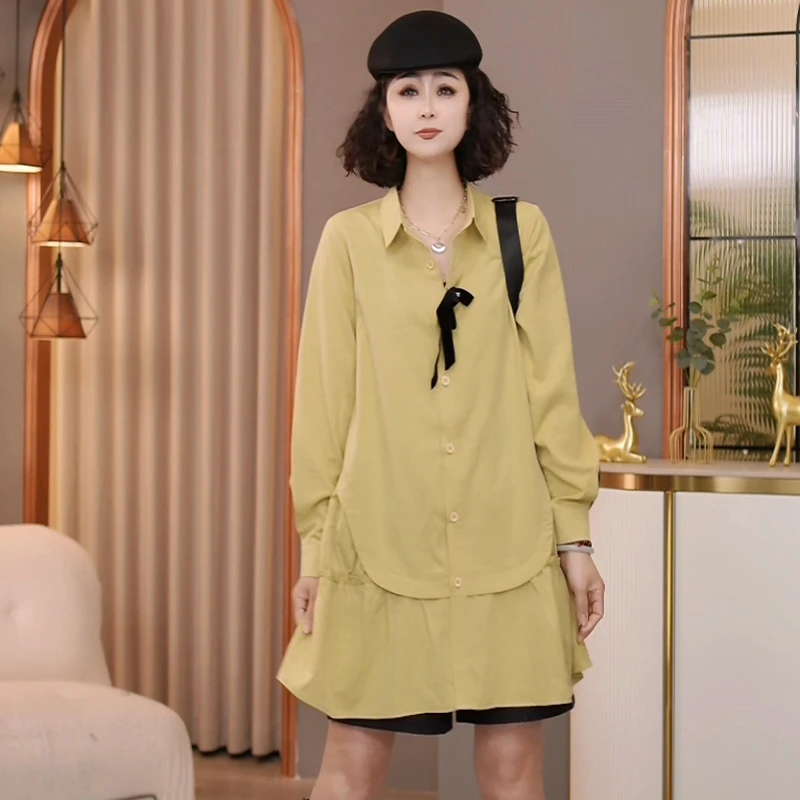 8723-837春季新款韩版2025宽松休闲时尚拼接显瘦连衣裙女