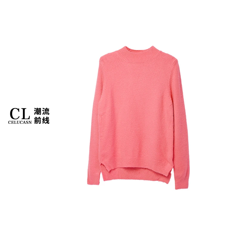 L4VA61524#高级感半高领针织打底衫女款秋冬套头修身正肩内搭