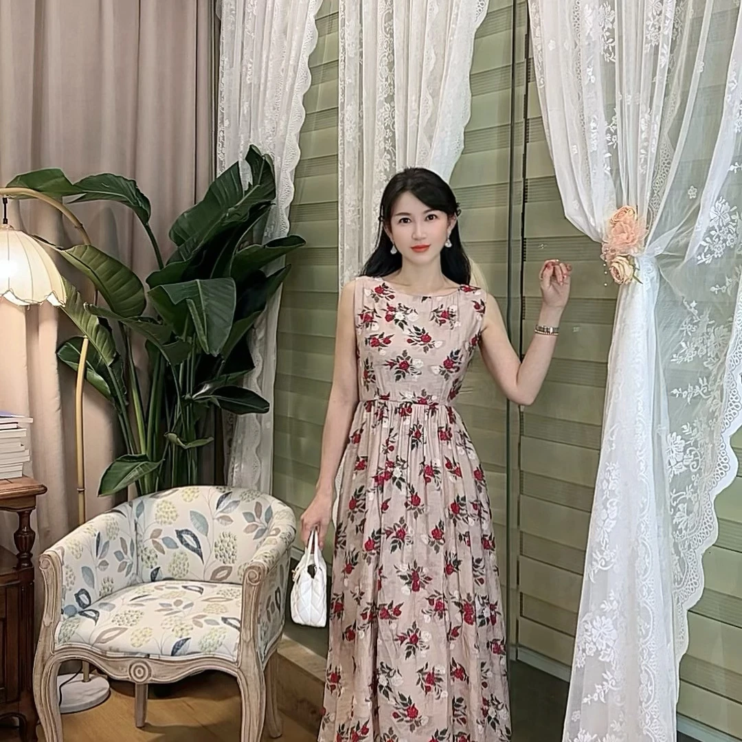 【大鱼海棠】 AN103 安妮老板 法式碎花气质显白设计感无袖连衣裙