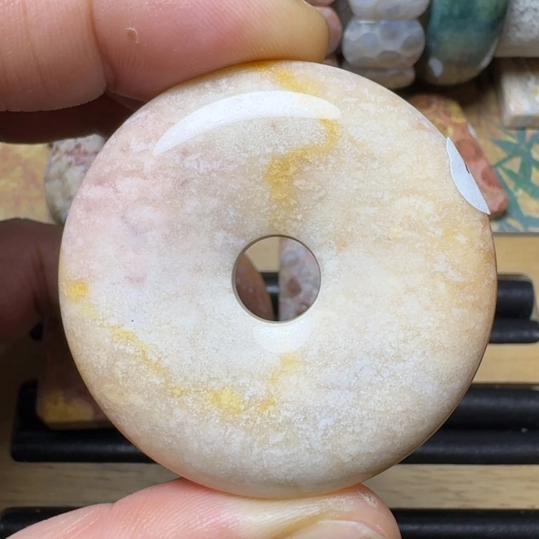 硅化玉平安扣未镶嵌