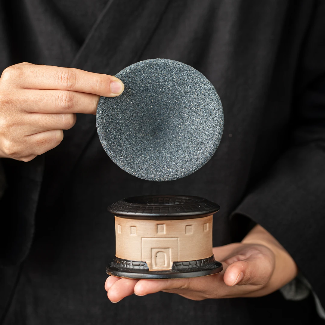 无孔土楼茶漏家用泡茶咖啡过滤茶道配件创意茶漏斗个性全瓷茶漏架