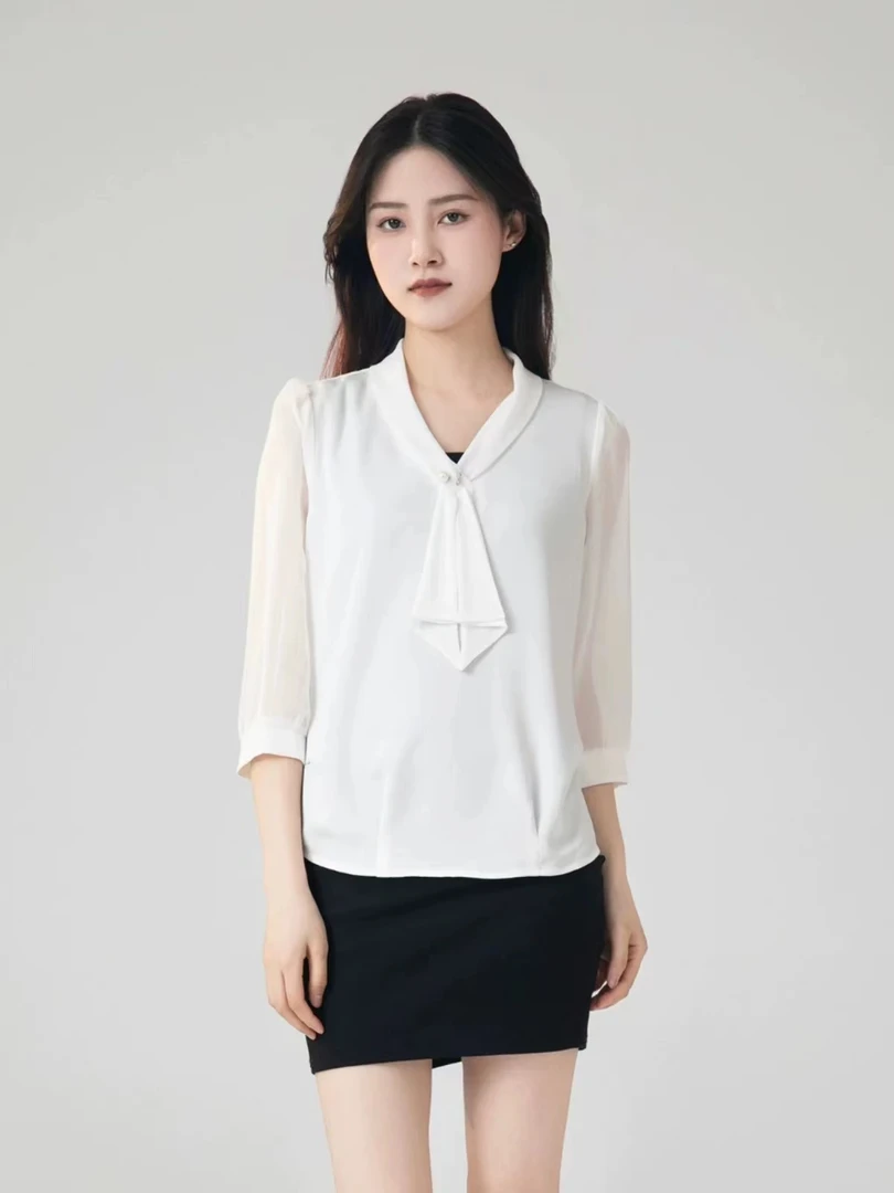 【SY243】2025春季新款七分袖小衫宽松休闲印花小衫女网红款上衣