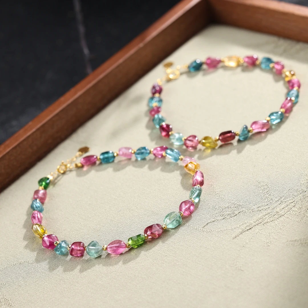 【举石臻选】TA0927-3793-27碧玺手链18k(一件/多样性发)Y
