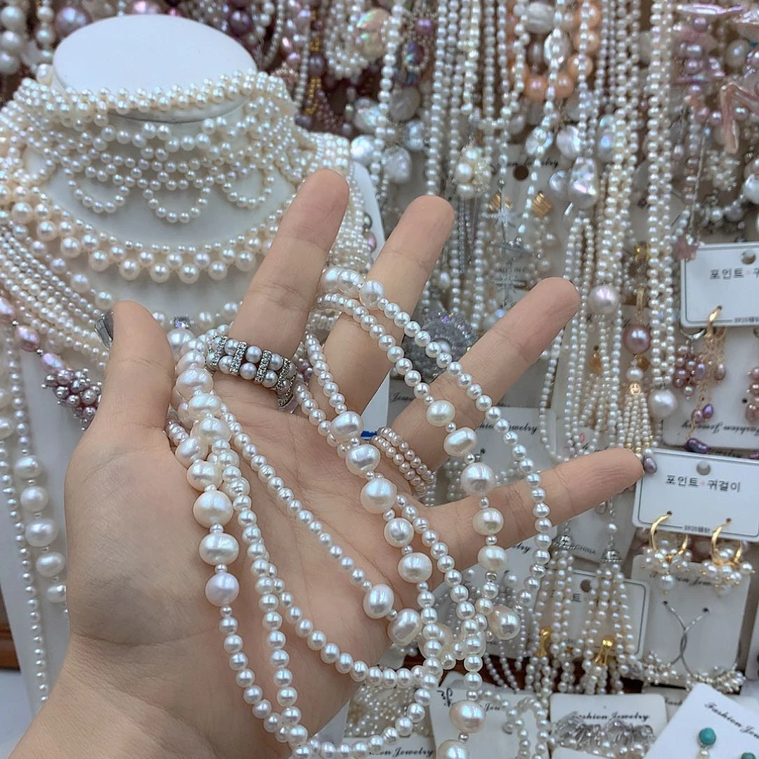 ^****耳饰银S925镶嵌淡水珍珠