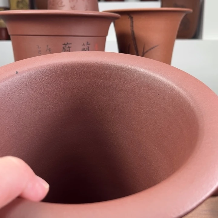 洋***豆紫砂花盆全手工底槽清精品盆