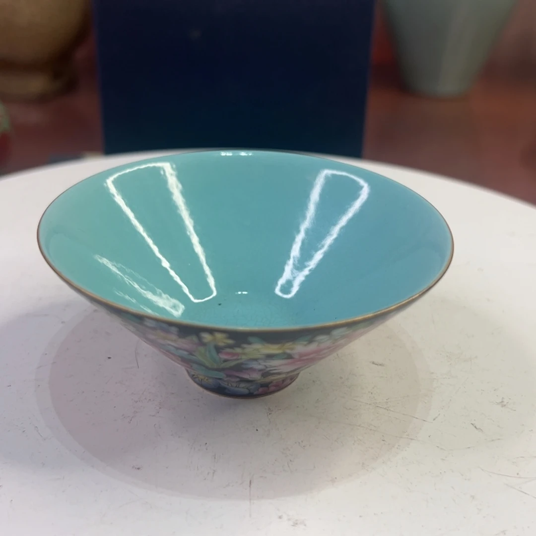 白***)陶瓷珐琅彩百花不露地