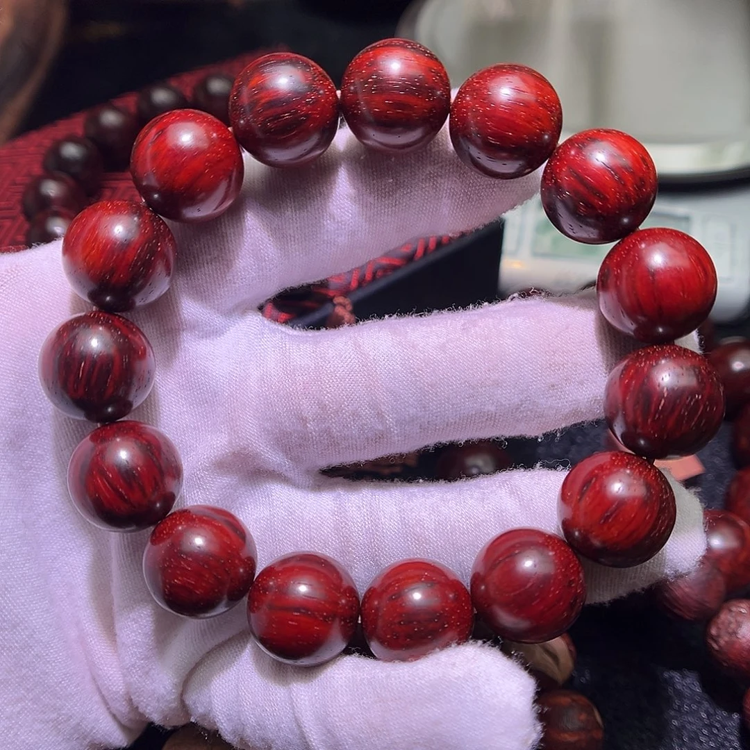 檀香紫檀（小叶紫檀）手串/手链印度小叶紫檀1.5琴料黑飘红