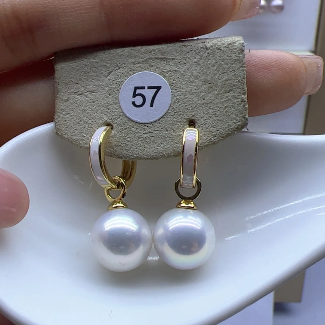 淡水珍珠耳饰银S925镶嵌