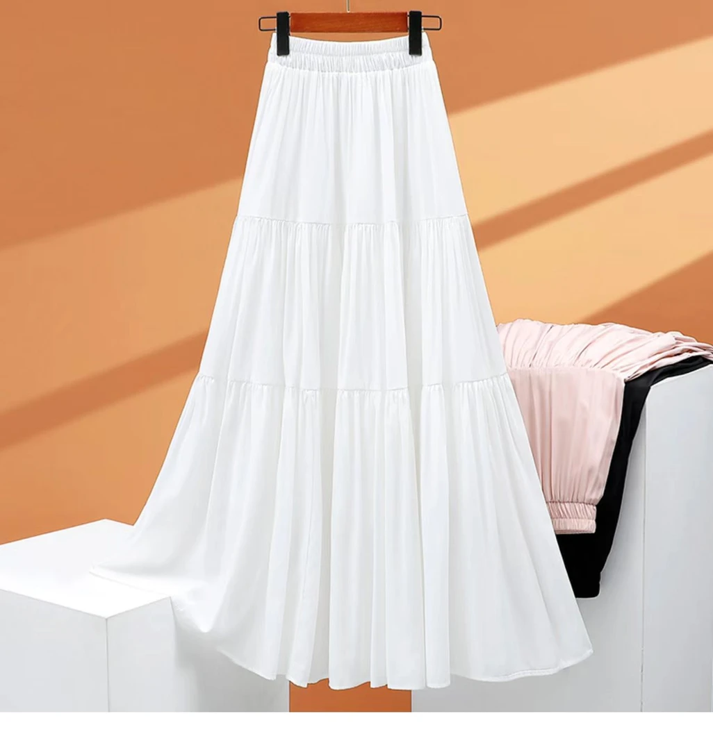 【1000-1100】半身裙女垂感收腰裙春夏季半身长裙到脚踝拖到裙子