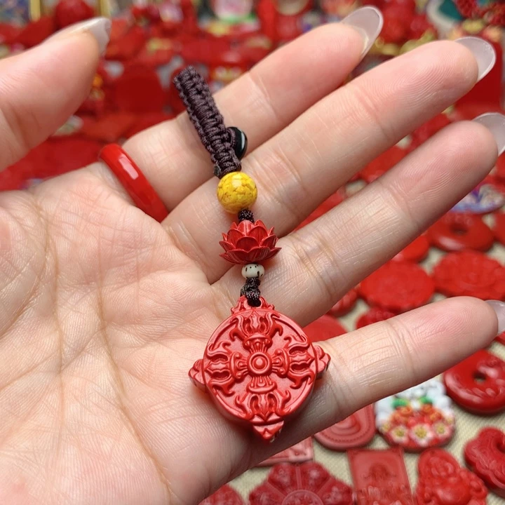天然辰砂工艺品朱砂钥匙扣