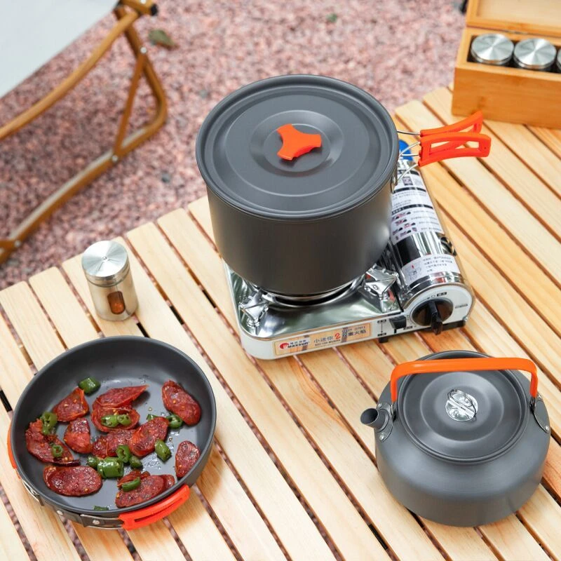 户外锅具烧水壶露营套锅炊具卡式炉专用锅便携装备野外野营锅炉