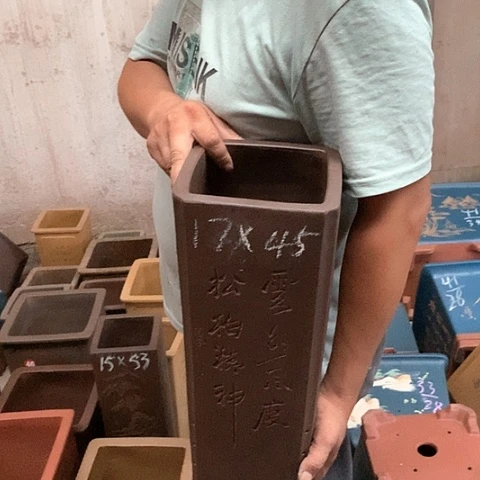 紫砂花盆手工制作