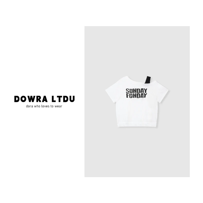 朵拉【云朵假日】25年夏季新款圆领SU雪花百搭短袖T恤女016-80039