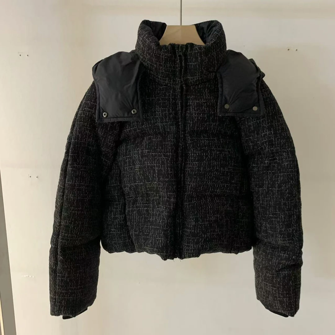 韩代小香风连帽羽绒服