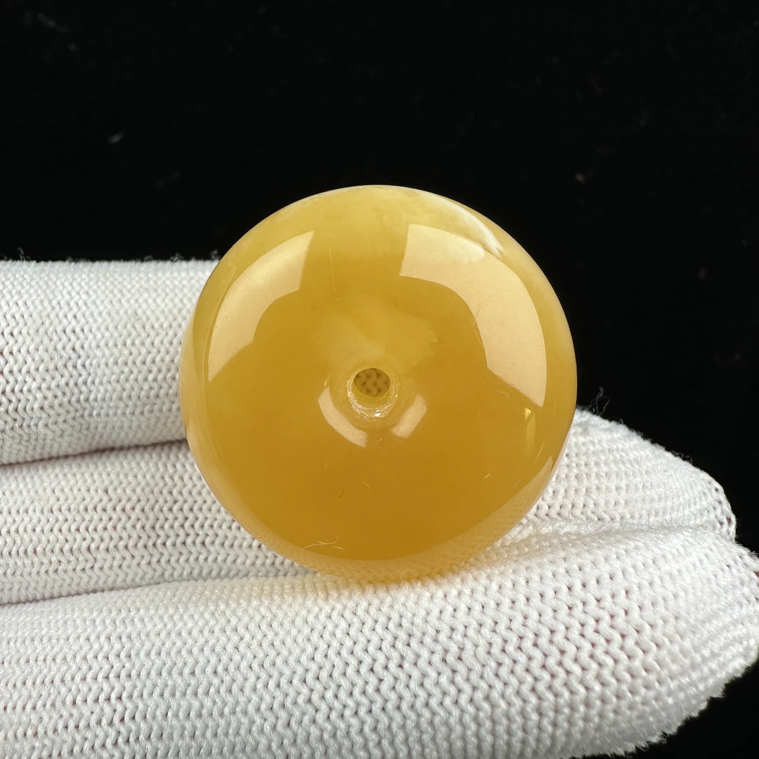 Y1667天然原矿蜜蜡 平安扣 30*16mm 抖音基地质检发货