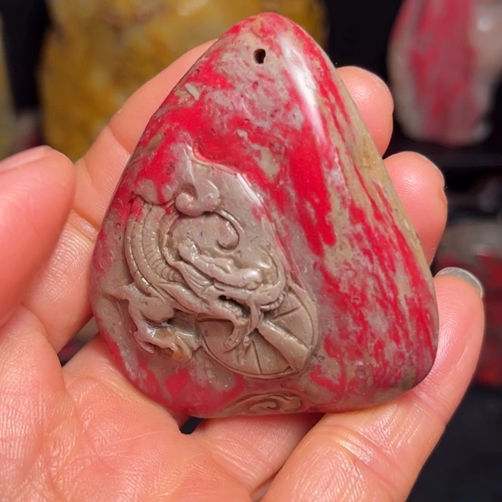 昌化石印石昌化石昌化鸡血石手把玩